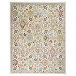Nourison - Nourison Juniper Colorful Ivory/Multi 9' x 12' Area Rug - The pure elegance of a white background gives this floral, Persian-inspired Juniper area rug its special appeal. Its charming tulip border encloses a garden of lyrical vines and imaginative blossoms in soft, transitional, multi-color tones. A versatile choice for traditional, contemporary, or modern farmhouse decor.