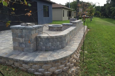Valrico Patio, Retainer Wall and Firepit