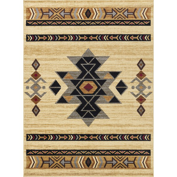 Yellowstone YLS4006 Cream 7 ft. 10 in. x 10 ft. 3 in. Southwest Area Rug