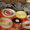 Klimt Red Rust Swirls Decorative Pillow Cover Hand Embroidered Art Silk 18x18"