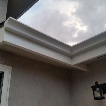 Fascia Covering/Cladding with Reverse Curve Seamless Gutters, Reseda Ca.