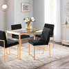 Fuji Contemporary/glam Dining Table, Gold Metal With Clear Glass Top