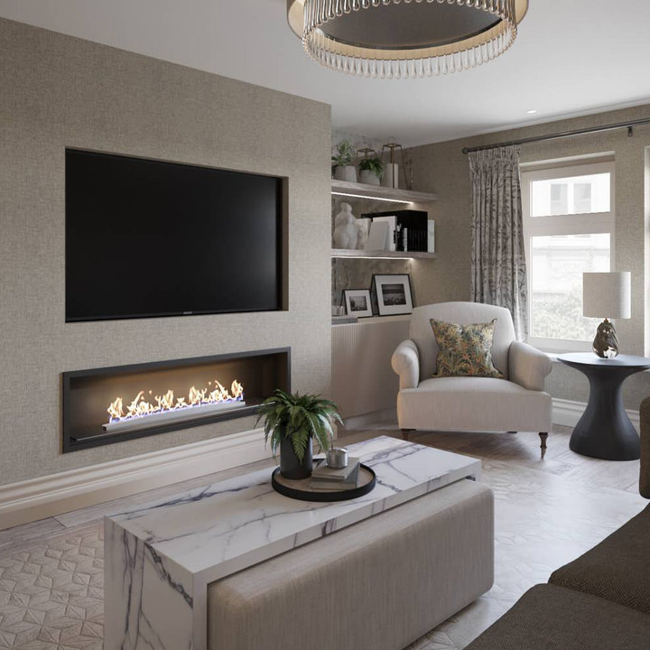 75 Beautiful Living Room with a Chimney Breast Ideas and Designs