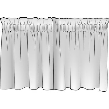 Honeycomb Ink Geometric Black & Gray Rod Pocket 36" Tailored Tier Curtain Panels