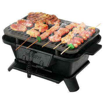 Costway Heavy Duty Cast Iron Charcoal Grill Tabletop BBQ Grill Stove Camping