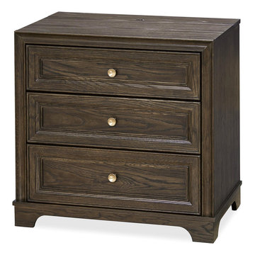 California Rustic Oak 3 Drawers Nightstand
