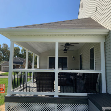 New Deck with Lattice Skirt and Roof Addition