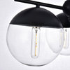 Midcentury Modern Black And Clear 3-Light Pendant