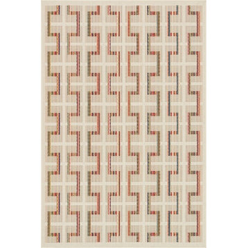 Loloi Carmen Collection Rug, Ivory and Multi, 5'2"x7'5"