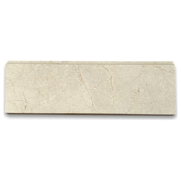 Crema Marfil Marble 4x12 Baseboard Trim Molding Polished, 1 piece