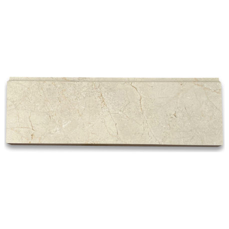 Crema Marfil Marble 4x12 Baseboard Trim Molding Polished, 1 piece