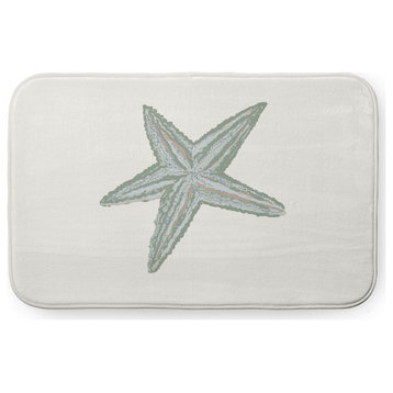 34" x 21" Starfish Bathmat, Sage