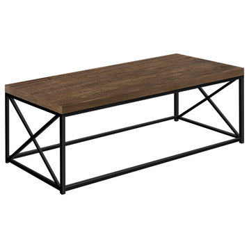 Coffee Table, Accent, Cocktail, Rectangular, Living Room, 44"L, Metal, Brown