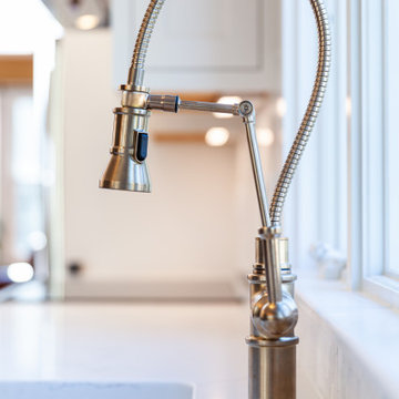Brushed Brass Kitchen Faucet with Pull-Down Sprayer – Hamilton MA