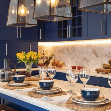 Custom Kitchen Cabinetry — Navy Shaker, Luxury Residence