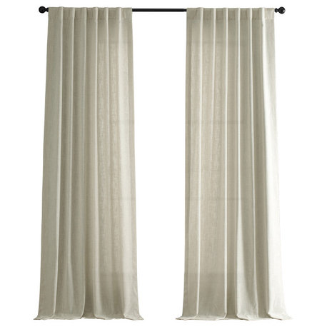 Barley Heavy FauxLinen Curtain Single Panel, 50"x96"