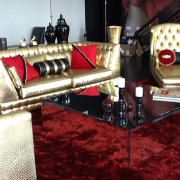Gold Croc Sofa Gold leather chaise lounge gold sofa Hollywood Glam