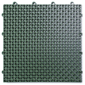 DT40BEIG DuraGrid Outdoor Modular Interlocking Multi-Use Plastic Deck Tile, Green, Single Tile