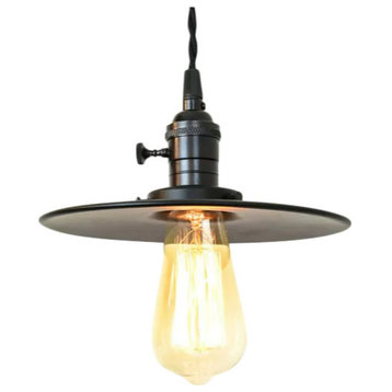 Urban Industrial 10" Wide Pendant Lighting, Black Twisted Wire
