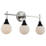 Kalco - Bogart 22x12" 3-Light Midcentury Wall-Light by Kalco - From the Bogart collection  this Midcentury 22Wx12H inch 3 Light Vanity will be a wonderful compliment to  any of these rooms: Bathroom; Vanity; Spa; Powder Room