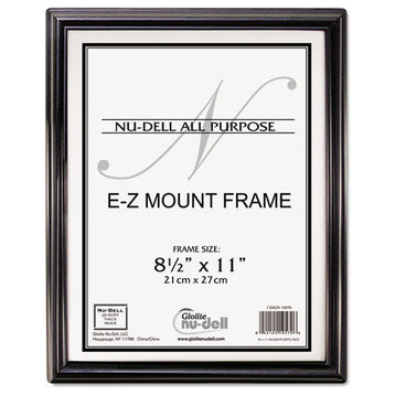 Nudell Ez Mount Document Frame, Plastic, 8 1/2 X 11, Black