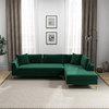 Mila Green Velvet Modern Living Room Corner Sectional Couch
