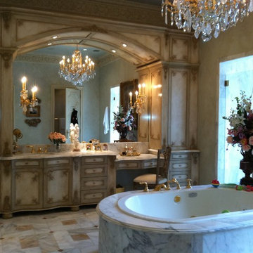 Traditional:  The Grandeur of an Italian Provincial MasterBath Cabinetry & Walls