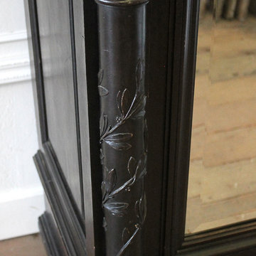 20th Century Ebonized Empire French Louis XVI Style Armoire