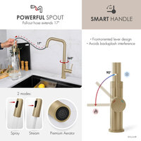 Single Handle Pull Down Touchless Kitchen Faucet, Brushed Gold
