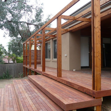 Modern Deck & Pergola with Wide Steps