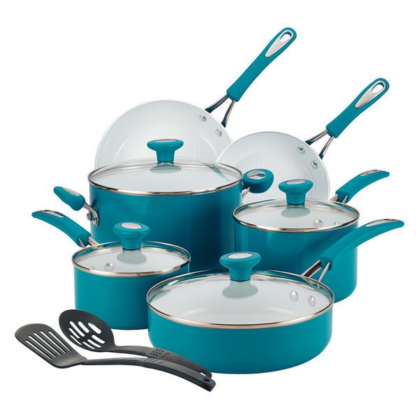 Silverstone Ceramic CXI Nonstick 12-Piece Cookware Set, Marine Blue