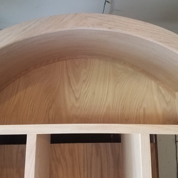 Arch Top Oak Curio Built-in