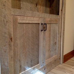 Detail View of Custom Reclaimed Wood Murphy Barn Door - Interior Doors