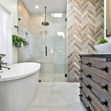 Highland Park home addition tiles and wood floors