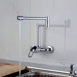 Chrome Single Handle Pull Out Centerset Wall Mounted Mixer Kitchen Tap T14629S - Kitchen Faucets