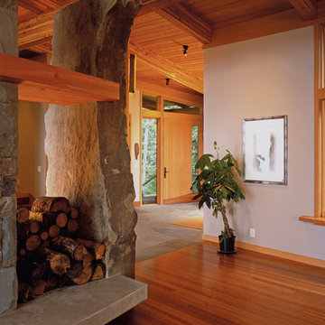 Hill House | Sandstone Slab at Fireplace