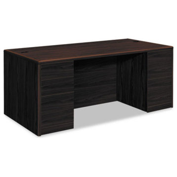 10700 Double Pedestal Desk With Full Pedestals, 72"X36"X29 1/2", Mahogany