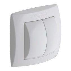 Geberit Alpine White Dual Flush Pneumatics Flush Plate - Bathroom Fixtures
