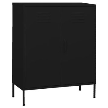 Vidaxl Storage Cabinet Black 31.5"x13.8"x40" Steel