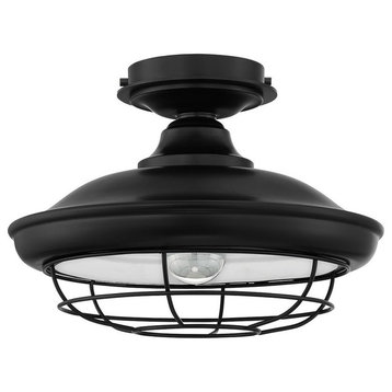 Designers Impressions Charleston Matte Black Semi-Flush Mount Ceiling Light