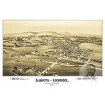 Ted's Vintage Art - Historic Alburtis, PA Map 1893, Vintage Pennsylvania Art Print, 18"x24" - Ghosted image on final product not included