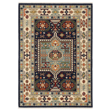 Oriental Weavers Sphinx Lilihan 041H6 Traditional Rug, Blue and Ivory, 2'0"x3'0"