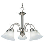 Maxim Lighting - Maxim Lighting 2698MRSN Malaga-5 Light Down Light Chandelier in Transitional sty - Maxim Lighting's commitment to both the residentiaMalaga-5 Light Down  Satin Nickel Marble  *UL Approved: YES Energy Star Qualified: n/a ADA Certified: n/a  *Number of Lights: 5-*Wattage:60w E26 Medium Base bulb(s) *Bulb Included:No *Bulb Type:E26 Medium Base *Finish Type:Satin Nickel