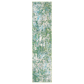 Safavieh Madison Mad425Y Contemporary Rug, Green and Turquoise, 2'2"x4'0" Runner