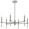Elara Collection Six-Light New Traditional Brushed Nickel Chandelier Light