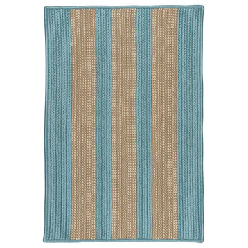 Boat House Light Blue 12' Square, Square, Braided Rug