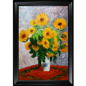 La Pastiche Sunflowers with Black Matte Frame, 29" x 41"