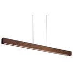 Cerno - Una LED Linear Pendant 66" Walnut, Uplight/Downlight, 3000K, Dimmable - The Una Pendant is the culmination of many innovative fabrication techniques developed at Cerno. The fixture's exterior showcases the natural beauty of the solid wood construction. Ample light is shed into the room from recessed light sources that preserve the simple linear form.