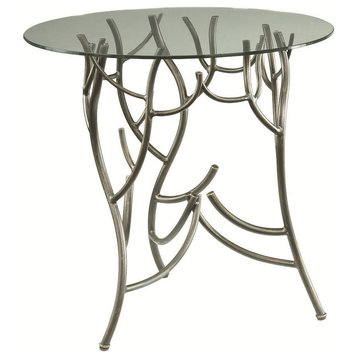 Emma Mason Signature Lucky Charm Glass Top Twig Accent Table in Dark Bronze