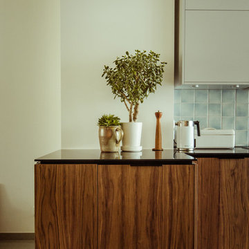 Fronten in Nußbaum und Grau für IKEA Metod